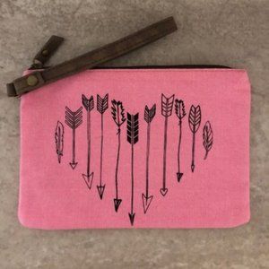 3/$12 Printed Canvas Wristlet EUC